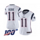 Women's New England Patriots #11 Drew Bledsoe White Vapor Untouchable Limited Player 100th Season Football Jersey