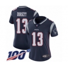 Women's New England Patriots #13 Phillip Dorsett Navy Blue Team Color Vapor Untouchable Limited Player 100th Season Football Jersey