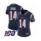 Women's New England Patriots #14 Steve Grogan Navy Blue Team Color Vapor Untouchable Limited Player 100th Season Football Jersey