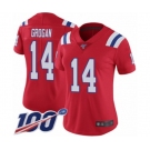 Women's New England Patriots #14 Steve Grogan Red Alternate Vapor Untouchable Limited Player 100th Season Football Jersey