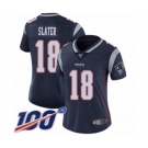 Women's New England Patriots #18 Matthew Slater Navy Blue Team Color Vapor Untouchable Limited Player 100th Season Football Jersey