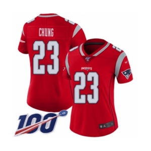 Women's New England Patriots #23 Patrick Chung Limited Red Inverted Legend 100th Season Football Jersey