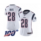 Women's New England Patriots #28 James White Vapor Untouchable Limited Player 100th Season Football Jersey