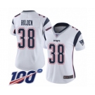 Women's New England Patriots #38 Brandon Bolden White Vapor Untouchable Limited Player 100th Season Football Jersey