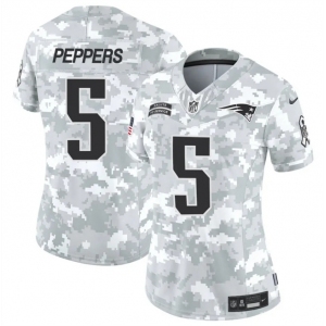 Women's New England Patriots #5 Jabrill Peppers 2024 F.U.S.E Arctic Camo Salute To Service Limited Stitched Jersey