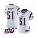 Women's New England Patriots #51 Ja'Whaun Bentley White Vapor Untouchable Limited Player 100th Season Football Jersey