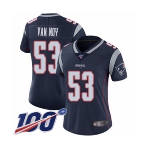 Women's New England Patriots #53 Kyle Van Noy Navy Blue Team Color Vapor Untouchable Limited Player 100th Season Football Jersey