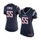 Women's New England Patriots #55 John Simon Game Navy Blue Team Color Football Jersey