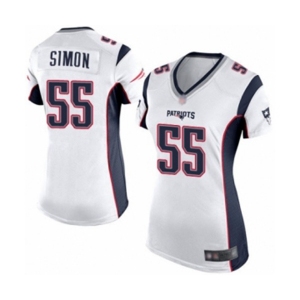 Women's New England Patriots #55 John Simon Game White Football Jersey