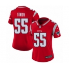 Women's New England Patriots #55 John Simon Limited Red Inverted Legend Football Jersey