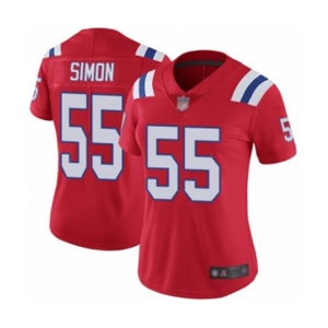 Women's New England Patriots #55 John Simon Red Alternate Vapor Untouchable Limited Player Football Jersey