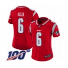 Women's New England Patriots #6 Ryan Allen Limited Red Inverted Legend 100th Season Football Jersey