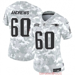 Women's New England Patriots #60 David Andrews 2024 F.U.S.E Arctic Camo Salute To Service Limited Stitched Jersey