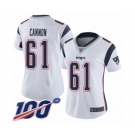 Women's New England Patriots #61 Marcus Cannon White Vapor Untouchable Limited Player 100th Season Football Jersey