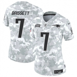 Women's New England Patriots #7 Jacoby Brissett 2024 F.U.S.E Arctic Camo Salute To Service Limited Stitched Jersey