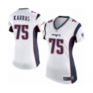 Women's New England Patriots #75 Ted Karras Game White Football Jersey