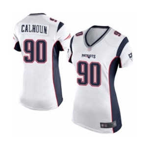 Women's New England Patriots #90 Shilique Calhoun Game White Football Jersey