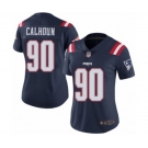 Women's New England Patriots #90 Shilique Calhoun Limited Navy Blue Rush Vapor Untouchable Football Jersey