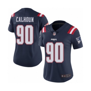 Women's New England Patriots #90 Shilique Calhoun Limited Navy Blue Rush Vapor Untouchable Football Jersey