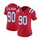 Women's New England Patriots #90 Shilique Calhoun Red Alternate Vapor Untouchable Limited Player Football Jersey