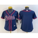 Women's New England Patriots Blank Navy With Patch Cool Base Stitched Baseball Jersey