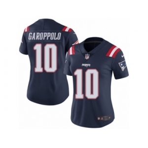 Women's Nike New England Patriots #10 Jimmy Garoppolo Limited Navy Blue Rush NFL Jersey