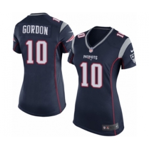 Women's Nike New England Patriots #10 Josh Gordon Game Navy Blue Team Color NFL Jersey