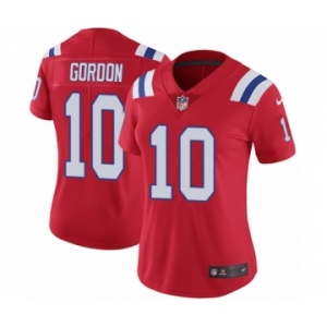 Women's Nike New England Patriots #10 Josh Gordon Red Alternate Vapor Untouchable Limited Player NFL Jersey