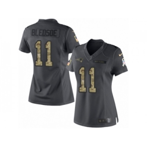 Women's Nike New England Patriots #11 Drew Bledsoe Limited Black 2016 Salute to Service NFL Jersey