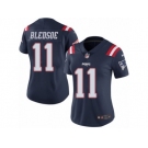 Women's Nike New England Patriots #11 Drew Bledsoe Limited Navy Blue Rush NFL Jersey