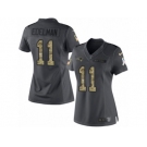 Women's Nike New England Patriots #11 Julian Edelman Limited Black 2016 Salute to Service NFL Jersey