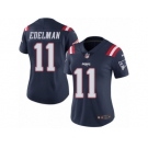 Women's Nike New England Patriots #11 Julian Edelman Limited Navy Blue Rush NFL Jersey