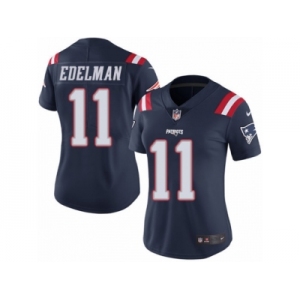 Women's Nike New England Patriots #11 Julian Edelman Limited Navy Blue Rush NFL Jersey