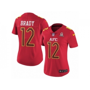 Women's Nike New England Patriots #12 Tom Brady Limited Red 2017 Pro Bowl NFL Jersey