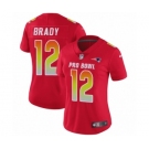 Women's Nike New England Patriots #12 Tom Brady Limited Red AFC 2019 Pro Bowl NFL Jersey