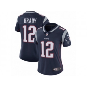 Women's Nike New England Patriots #12 Tom Brady Vapor Untouchable Limited Navy Blue Team Color NFL Jersey