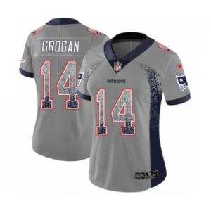 Women's Nike New England Patriots #14 Steve Grogan Limited Gray Rush Drift Fashion NFL Jersey