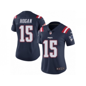 Women's Nike New England Patriots #15 Chris Hogan Limited Navy Blue Rush NFL Jersey