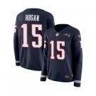 Women's Nike New England Patriots #15 Chris Hogan Limited Navy Blue Therma Long Sleeve NFL Jersey