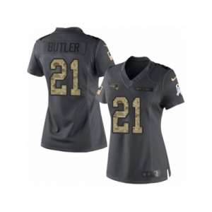 Women's Nike New England Patriots #21 Malcolm Butler Limited Black 2016 Salute to Service NFL Jersey