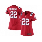 Women's Nike New England Patriots #22 Justin Coleman Limited Red Alternate NFL Jersey