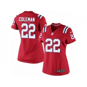 Women's Nike New England Patriots #22 Justin Coleman Limited Red Alternate NFL Jersey