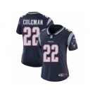 Women's Nike New England Patriots #22 Justin Coleman Vapor Untouchable Limited Navy Blue Team Color NFL Jersey