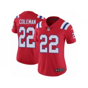 Women's Nike New England Patriots #22 Justin Coleman Vapor Untouchable Limited Red Alternate NFL Jersey