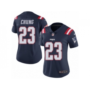 Women's Nike New England Patriots #23 Patrick Chung Limited Navy Blue Rush NFL Jersey