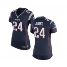 Women's Nike New England Patriots #24 Cyrus Jones Navy Blue Team Color NFL Jersey