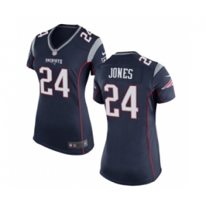 Women's Nike New England Patriots #24 Cyrus Jones Navy Blue Team Color NFL Jersey