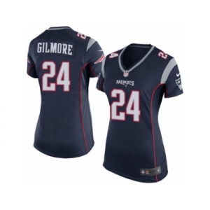Women's Nike New England Patriots #24 Stephon Gilmore Game Navy Blue Team Color NFL Jersey