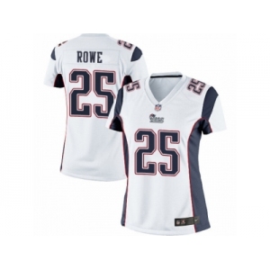 Women's Nike New England Patriots #25 Eric Rowe Limited White NFL Jersey