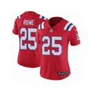 Women's Nike New England Patriots #25 Eric Rowe Vapor Untouchable Limited Red Alternate NFL Jersey